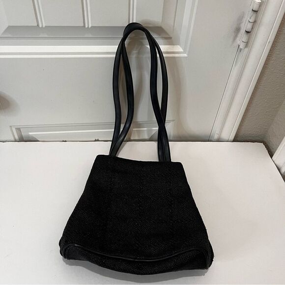 Nine West Black Pebbled Textured Double Strap Snap Button Purse Shoulder Bag 9X9 - Picture 5 of 10